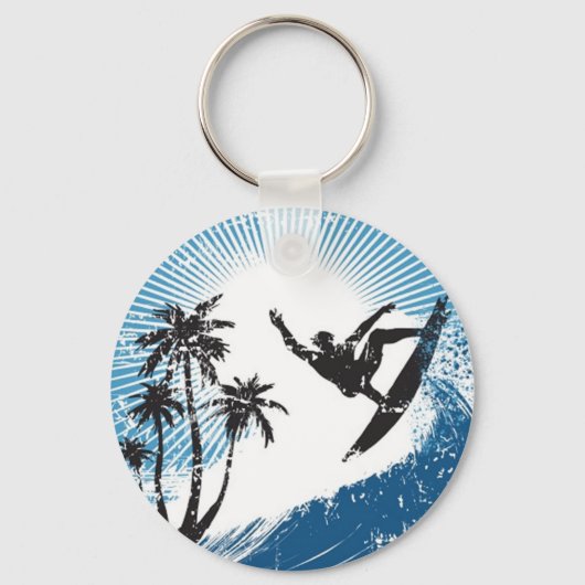 Surfing on the waves keychain schlüsselanhänger (Vorderseite)