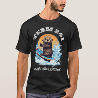Surfing Otter 841 Gewollt für Long Board Larceny F T-Shirt