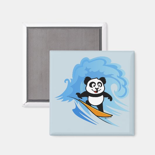 Surfing Panda Magnet (Vorderseite/Rückseite)