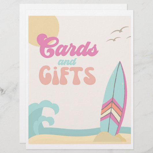 Surfing-Party-Zeichen | Karten + Geschenke Untersc (Vorne/Hinten)