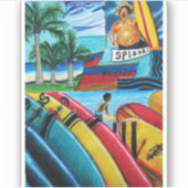 Surfing Pegatina Aufkleber (Vorderseite)