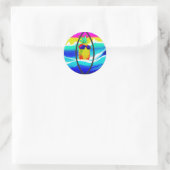 SURFING PINEAPPLE BEACH BALL RUNDER AUFKLEBER (Tasche)