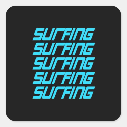 Surfing Quadratischer Aufkleber (Vorderseite)