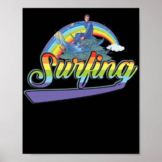 Surfing Rainbow Beach Sommer Poster (Vorne)