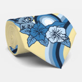 Surfing Safari Hawaiian Hibiskus Zweiseitig bedruc Krawatte (Gerollt)