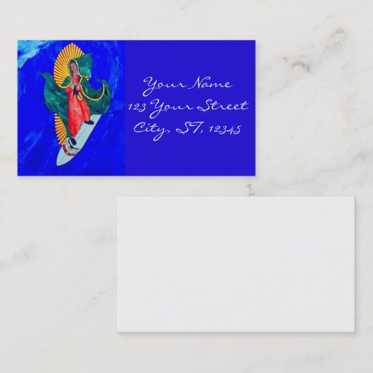 Surfing Saint Blue Visitenkarte (Vorne/Hinten)