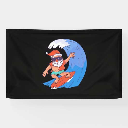 Surfing Santa Banner (Horizontal)