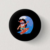 Surfing Santa Button (Vorderseite)
