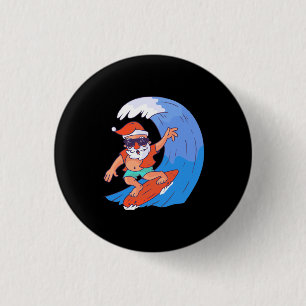 Surfing Santa Button