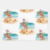 Surfing Santa Christmas  Geschenkpapier Set (Vorderseite)
