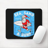Surfing Santa - Christmas Surfboarding Santa Claus Mousepad (Mit Mouse)