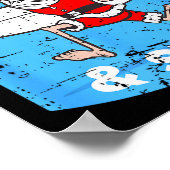 Surfing Santa - Christmas Surfboarding Santa Claus Poster (Ecke)