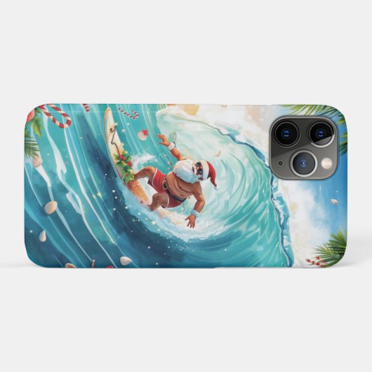 Surfing Santa Christmas with Santa Surfer  Case-Mate iPhone Hülle (Rückseite (Horizontal))