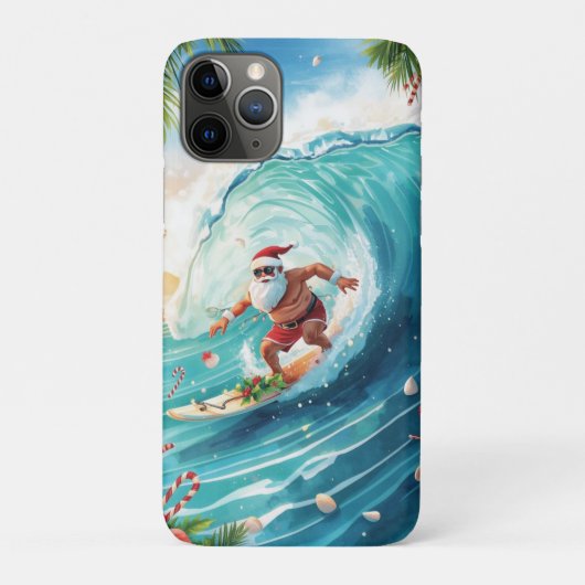 Surfing Santa Christmas with Santa Surfer Case-Mate iPhone Hülle (Rückseite)