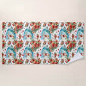 Surfing Santa Christmas with Santa Surfer  Strandtuch (Vorderseite)