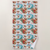 Surfing Santa Christmas with Santa Surfer  Strandtuch (Vorderseite)