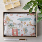 Surfing Santa Christmas Wrapping Paper Sheets Seidenpapier (Geschenk)
