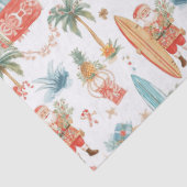 Surfing Santa Christmas Wrapping Paper Sheets Seidenpapier (Detail)