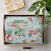 Surfing Santa Christmas Wrapping Paper Sheets Seidenpapier (Geschenk)