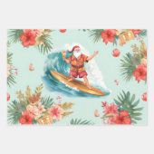 Surfing Santa Claus Christmas in Hawaii  Geschenkpapier Set (Vorderseite 2)