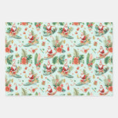 Surfing Santa Claus Christmas in Hawaii  Geschenkpapier Set (Vorderseite)
