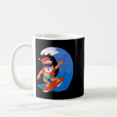 Surfing Santa Claus Christmas X-mas Gift  Kaffeetasse (Links)
