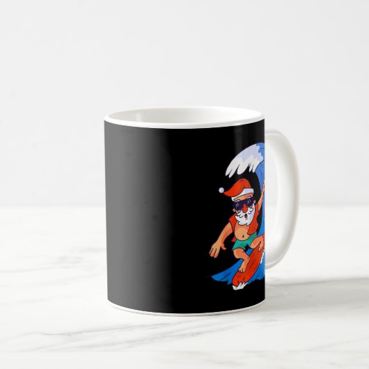 Surfing Santa Claus Christmas X-mas Gift Kaffeetasse (VorderseiteRechts)