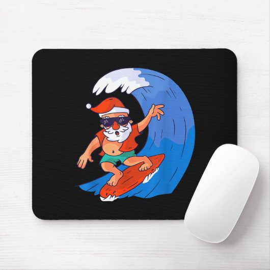 Surfing Santa Claus Christmas X-mas Gift Mousepad (Mit Mouse)