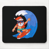 Surfing Santa Claus Christmas X-mas Gift Mousepad (Vorne)