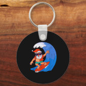 Surfing Santa Claus Christmas X-mas Gift  Schlüsselanhänger (Vorderseite)