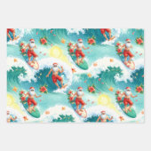 Surfing Santa Claus Geschenkpapier Set (Vorderseite)
