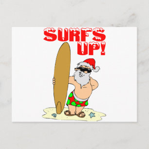 Surfing Santa Feiertagspostkarte