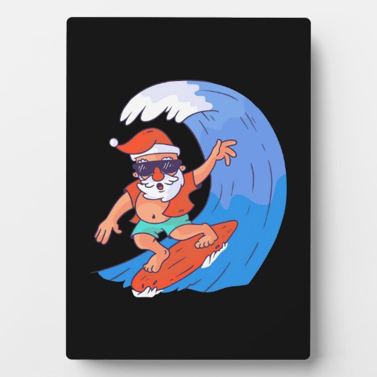 Surfing Santa Fotoplatte (Vorderseite)