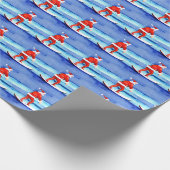 Surfing Santa Geschenkpapier (Ecke)