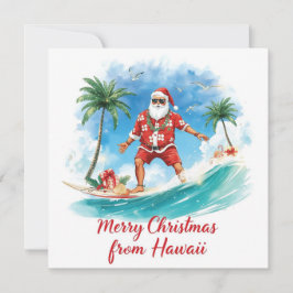Surfing Santa in Hawaii – Tropical Christmas Feiertagskarte