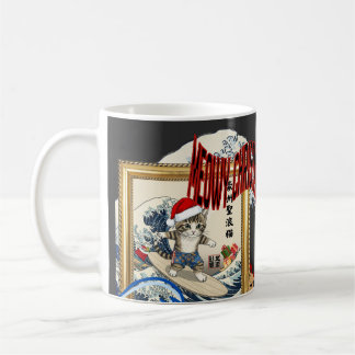 Surfing Santa Inspired by Hokusai Kaffeetasse