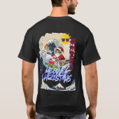 Surfing Santa Inspired by Hokusai T-Shirt (Rückseite)