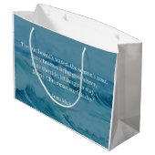 Surfing Santa is on big wave in Hawaii Große Geschenktüte (Rückseite Schrägansicht)