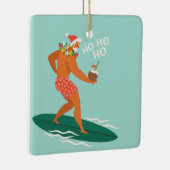Surfing Santa Keramikornament (Rechts)