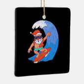 Surfing Santa Keramikornament (Rechts)