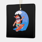 Surfing Santa Keramikornament (Links)