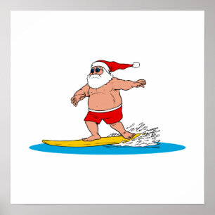 Surfing Santa Poster