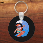 Surfing Santa Schlüsselanhänger (Vorderseite)