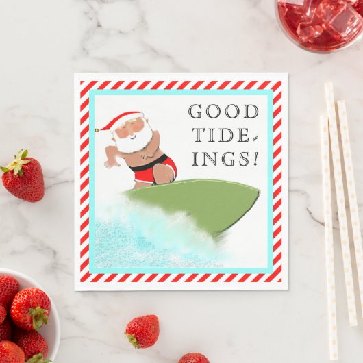 Surfing Santa Serviette (Beispiel)