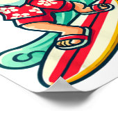 Surfing Santa Trocal Christmas Vacation Xmas In Poster (Ecke)