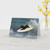 Surfing Scottish Terrier Karte (Gelbe Blume)