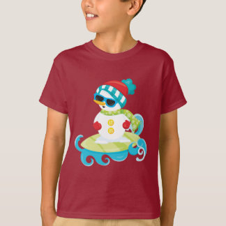 Surfing Snowman T-Shirt