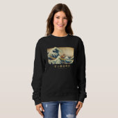 Surfing Staffordshire Bull Terrier Kanagawa Wave J Sweatshirt (Vorne ganz)