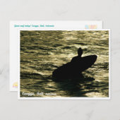 Surfing sunset time in Canggu, Bali - ART Postcard Postkarte (Vorne/Hinten)
