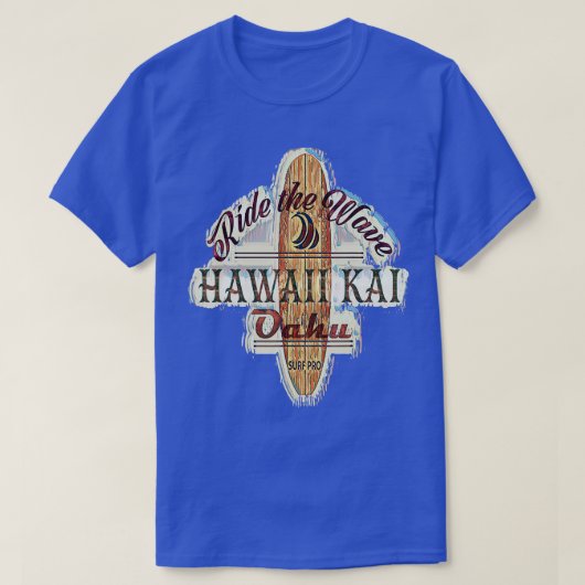 Surfing Surfboard Distressed Longboard Hawaii Kai T-Shirt (Design vorne)
